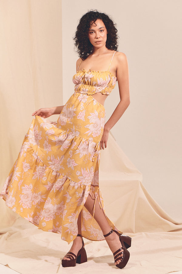 Koda Linen Maxi Dress - Hawaii Sunrise