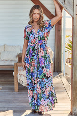 June Dress - Midnight Tropics