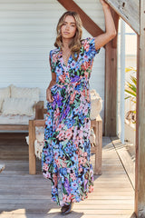 June Dress - Midnight Tropics