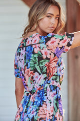 June Dress - Midnight Tropics