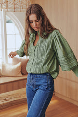 Mystical Embroidery Blouse- Moss ~ Ministry of Style