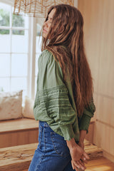Mystical Embroidery Blouse- Moss ~ Ministry of Style