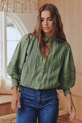 Mystical Embroidery Blouse- Moss ~ Ministry of Style