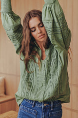 Mystical Embroidery Blouse- Moss ~ Ministry of Style