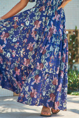 Claudette Maxi Dress - INDIGO FLORAL