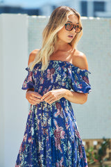Claudette Maxi Dress - INDIGO FLORAL