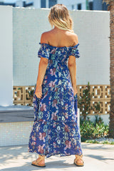 Claudette Maxi Dress - INDIGO FLORAL