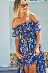 Claudette Maxi Dress - INDIGO FLORAL