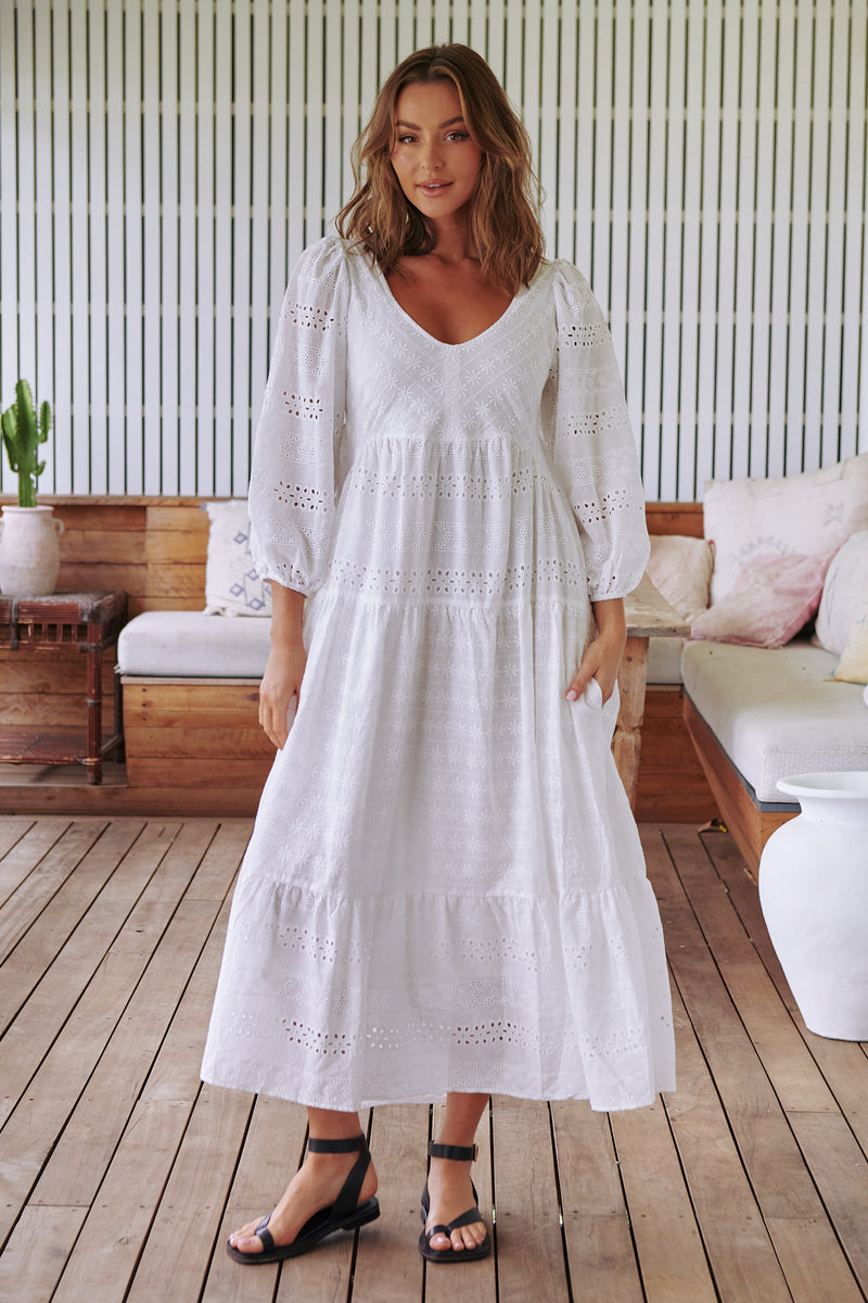 Kelsie Maxi Dress- White Te Amo