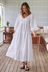 Kelsie Maxi Dress- White Te Amo