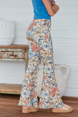 Just Float On Printed Flare Jeans ~ Free People