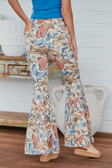 Just Float On Printed Flare Jeans ~ Free People