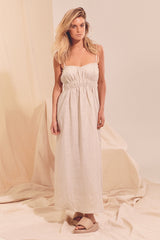 Cleo Linen Maxi Dress - Natural Messina