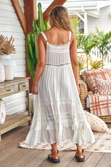 Gypsy Dress - White Embroidered