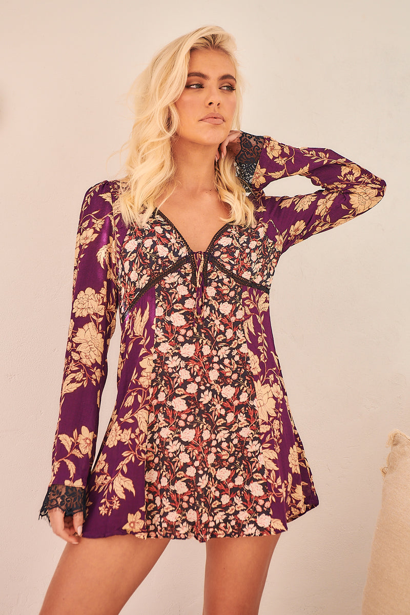 Odette Printed Tunic - Espresso Combo~ Free People