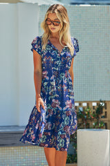 Slate Dress -  Indigo Floral