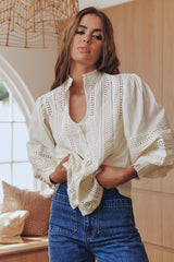 Mystical Embroidery Blouse- Ivory ~ Ministry of Style