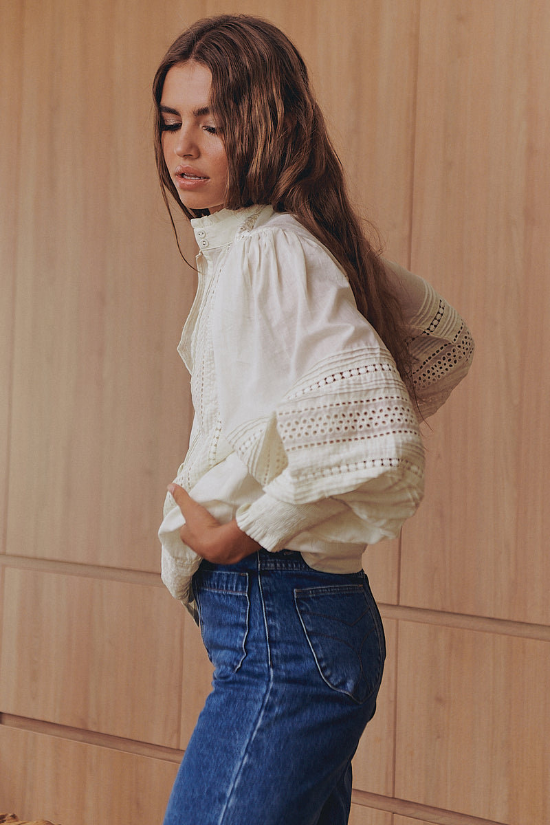 Mystical Embroidery Blouse- Ivory ~ Ministry of Style