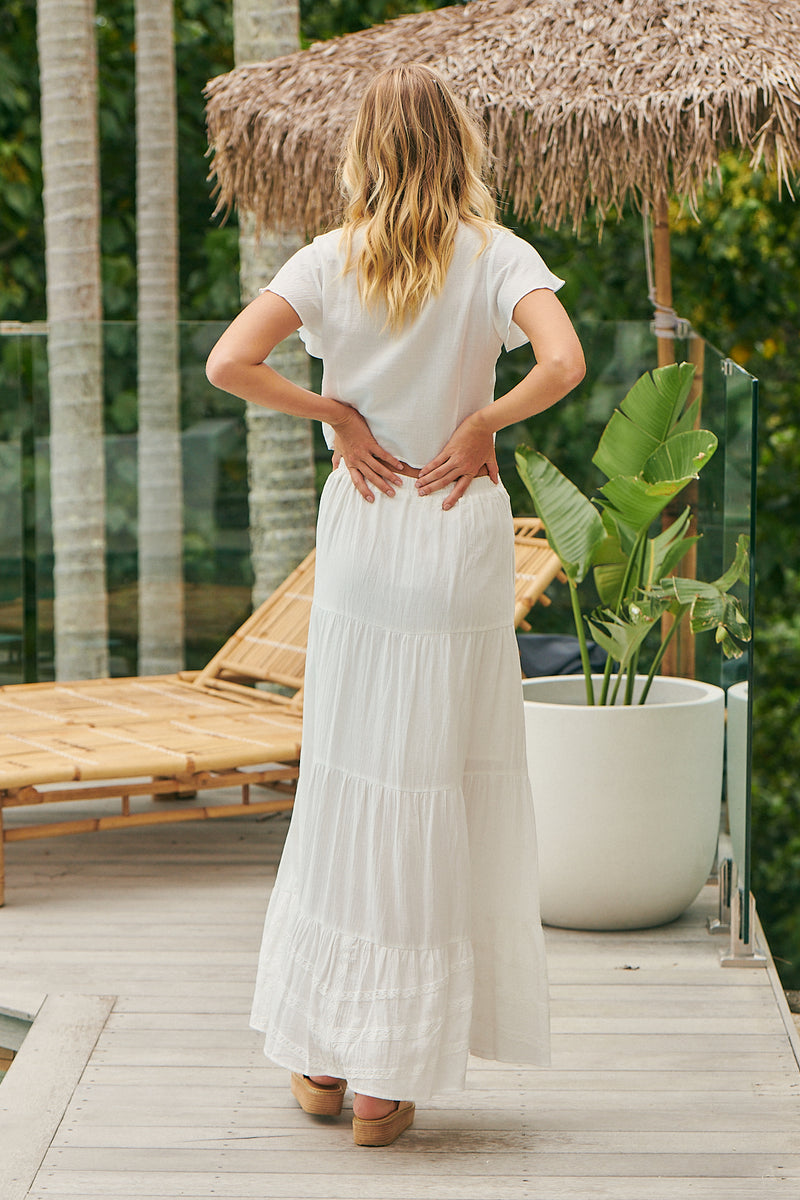 Amelia Skirt  - Sweet Pea White Embroidery