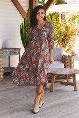 Penny Midi Dress - Garden of Dreams