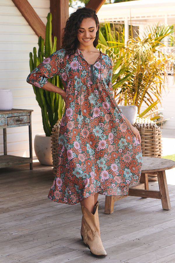 Penny Midi Dress - Garden of Dreams