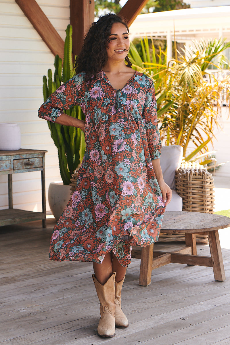 Penny Midi Dress - Garden of Dreams