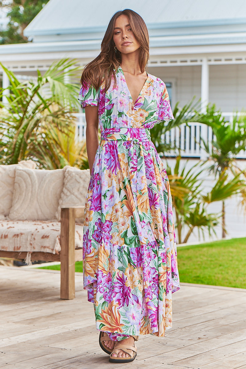 jaase taurus maxi dress jaase taurus maxi dress Rose Quartz Print Taurus Maxi Lilac and Mila