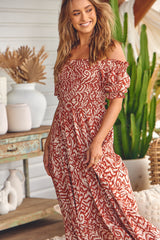 Claudette Maxi Dress - Wilderness Cherry