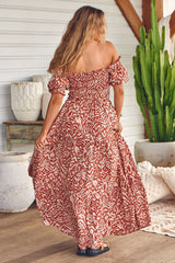 Claudette Maxi Dress - Wilderness Cherry