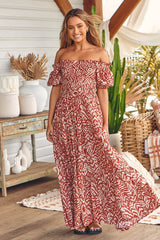Claudette Maxi Dress - Wilderness Cherry