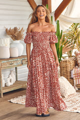 Claudette Maxi Dress - Wilderness Cherry