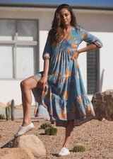 Shorelines Midi Dress - Kiara Print