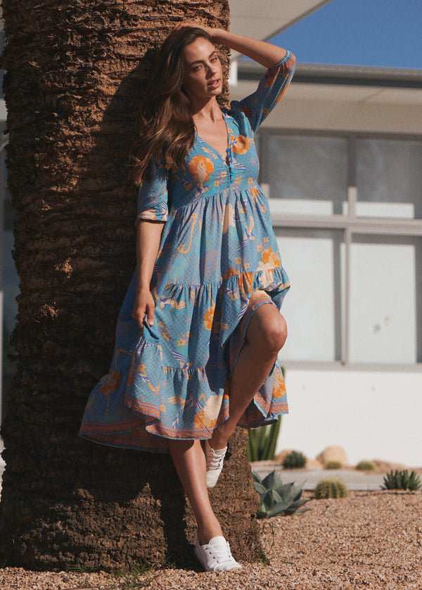 Shorelines Midi Dress - Kiara Print