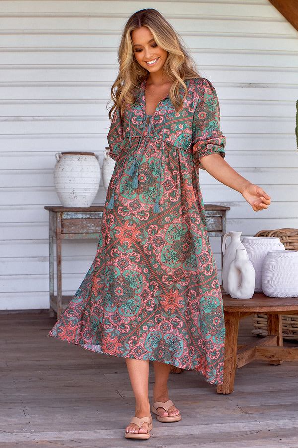 Penny Midi Dress - Cedar