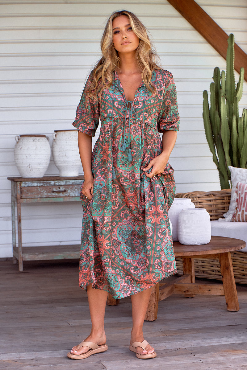 Penny Midi Dress - Cedar