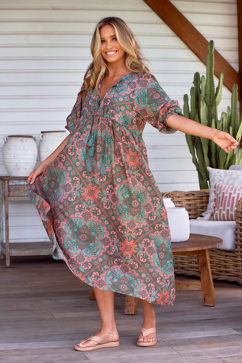 Penny Midi Dress - Cedar