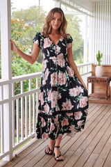 Carmen Maxi - Peach Wild Flower