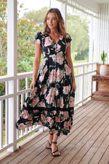 Carmen Maxi - Peach Wild Flower