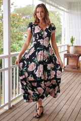 Carmen Maxi - Peach Wild Flower