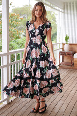 Carmen Maxi - Peach Wild Flower
