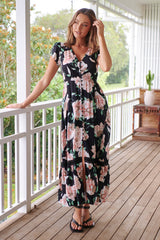 Carmen Maxi - Peach Wild Flower
