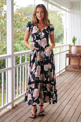 Carmen Maxi - Peach Wild Flower