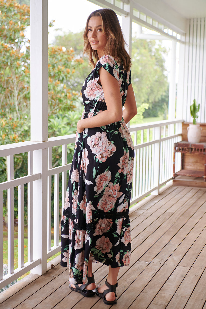 Carmen Maxi - Peach Wild Flower