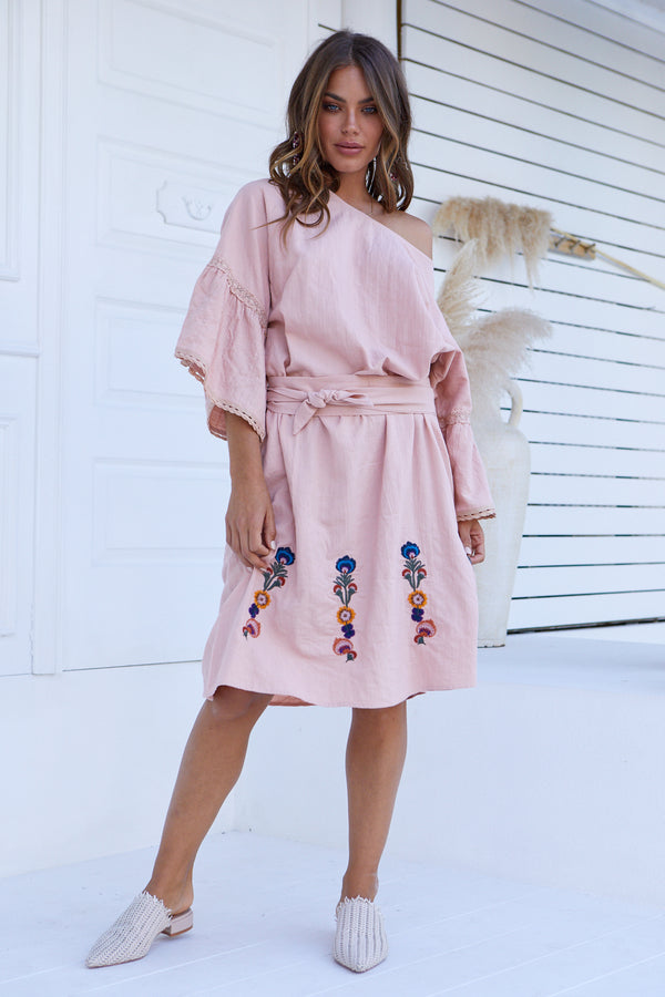 Beta Midi Dress - Vintage Rose