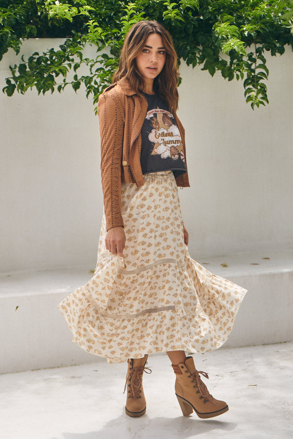 Lily Of The Valley - Lavender Midi Skirt