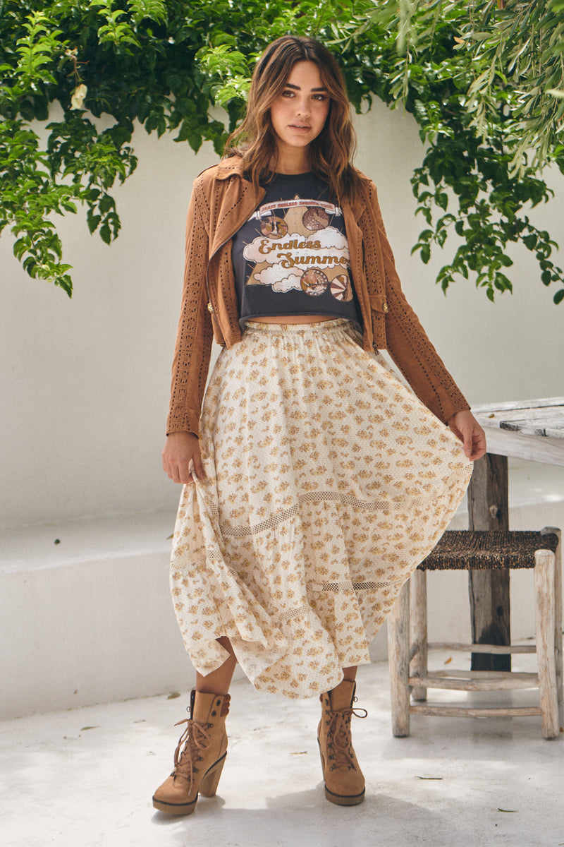 Lily Of The Valley - Lavender Midi Skirt