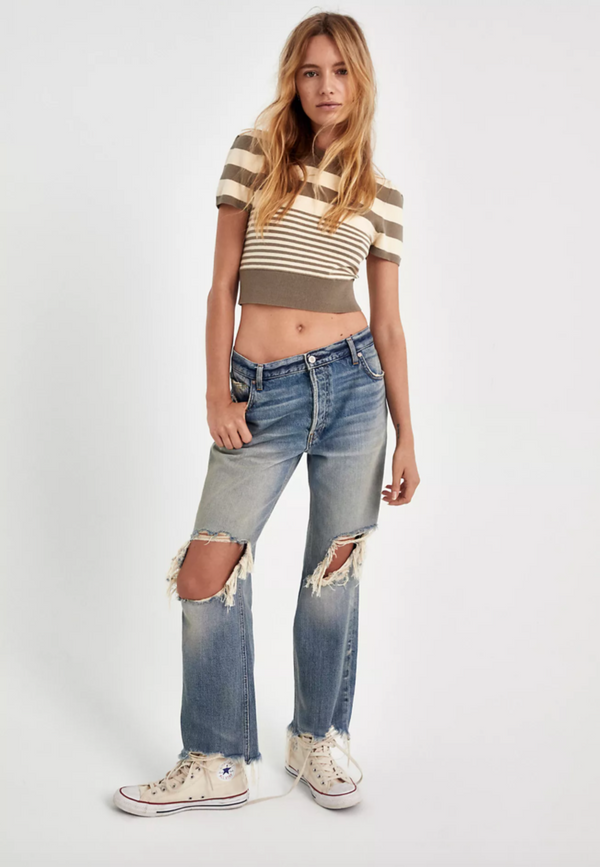 Maggie Mid Rise Straight-Leg Jeans - Aged to Perfection