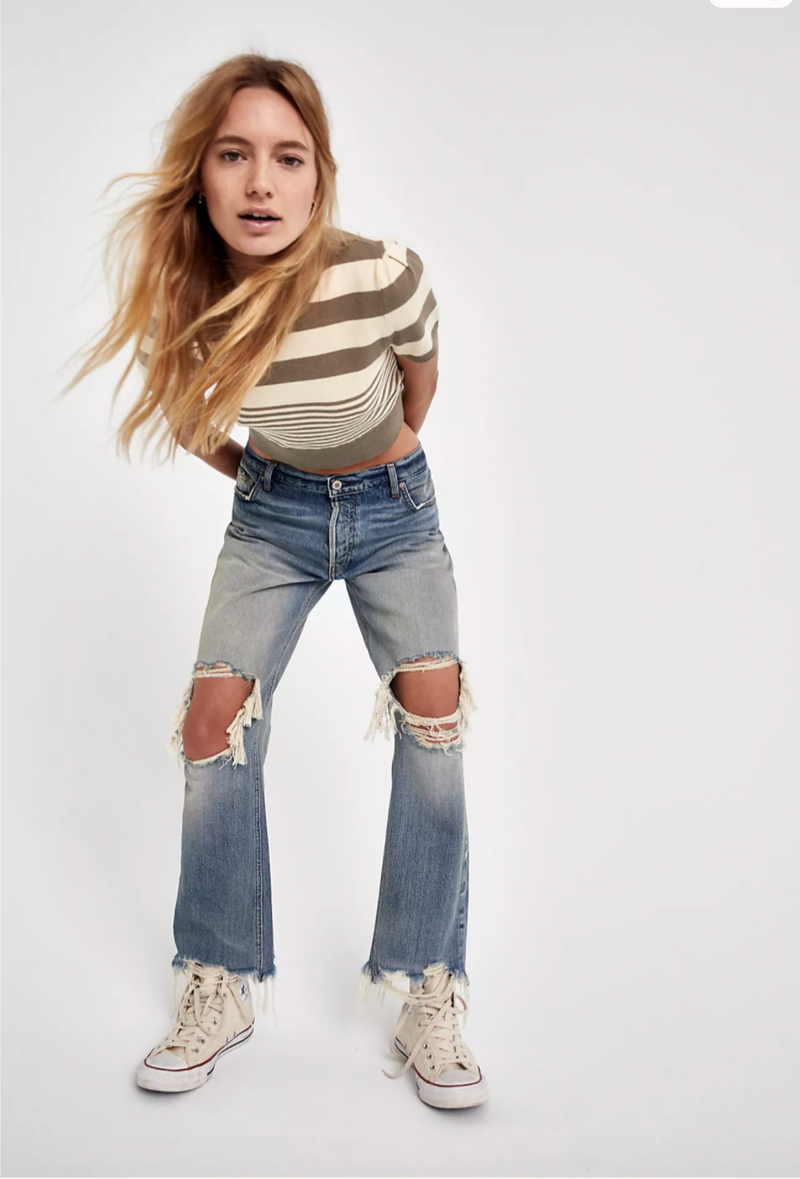 Maggie Mid Rise Straight-Leg Jeans - Aged to Perfection