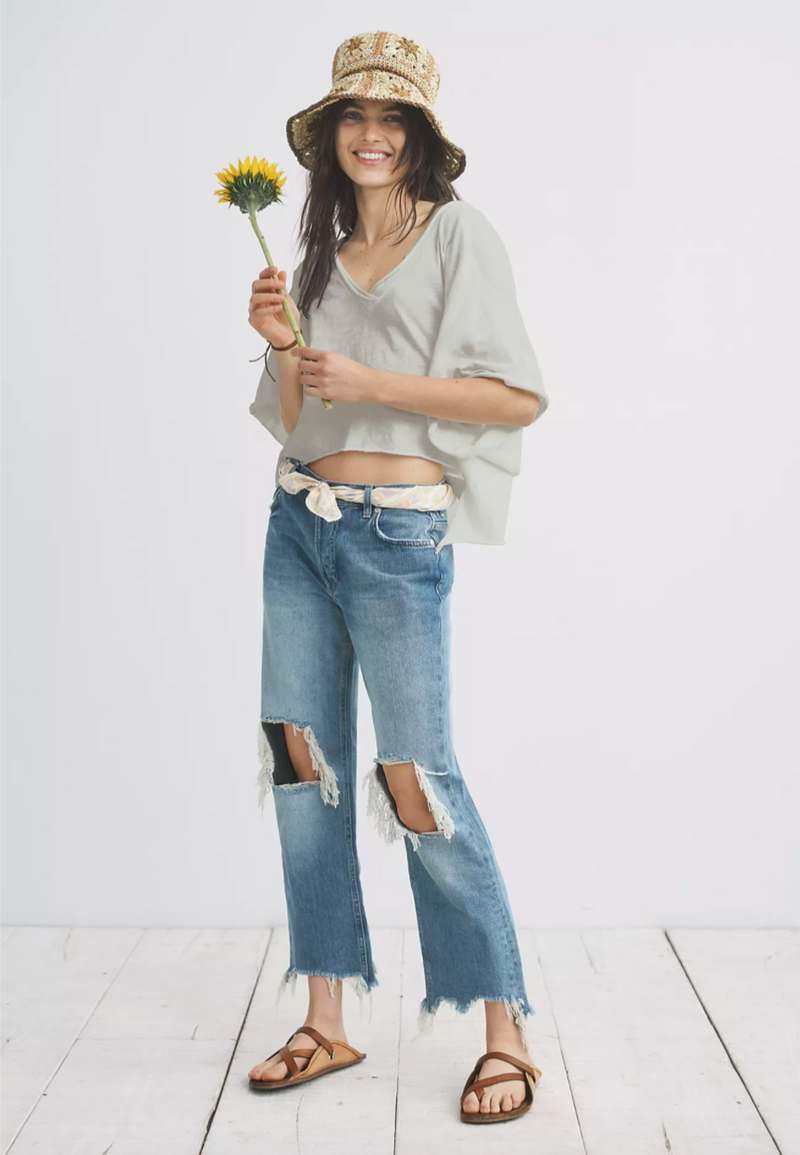 Maggie Mid Rise Straight-Leg Jeans - Aged to Perfection