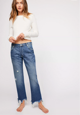 Maggie Mid Rise Straight-Leg Jeans - Sequoia Blue